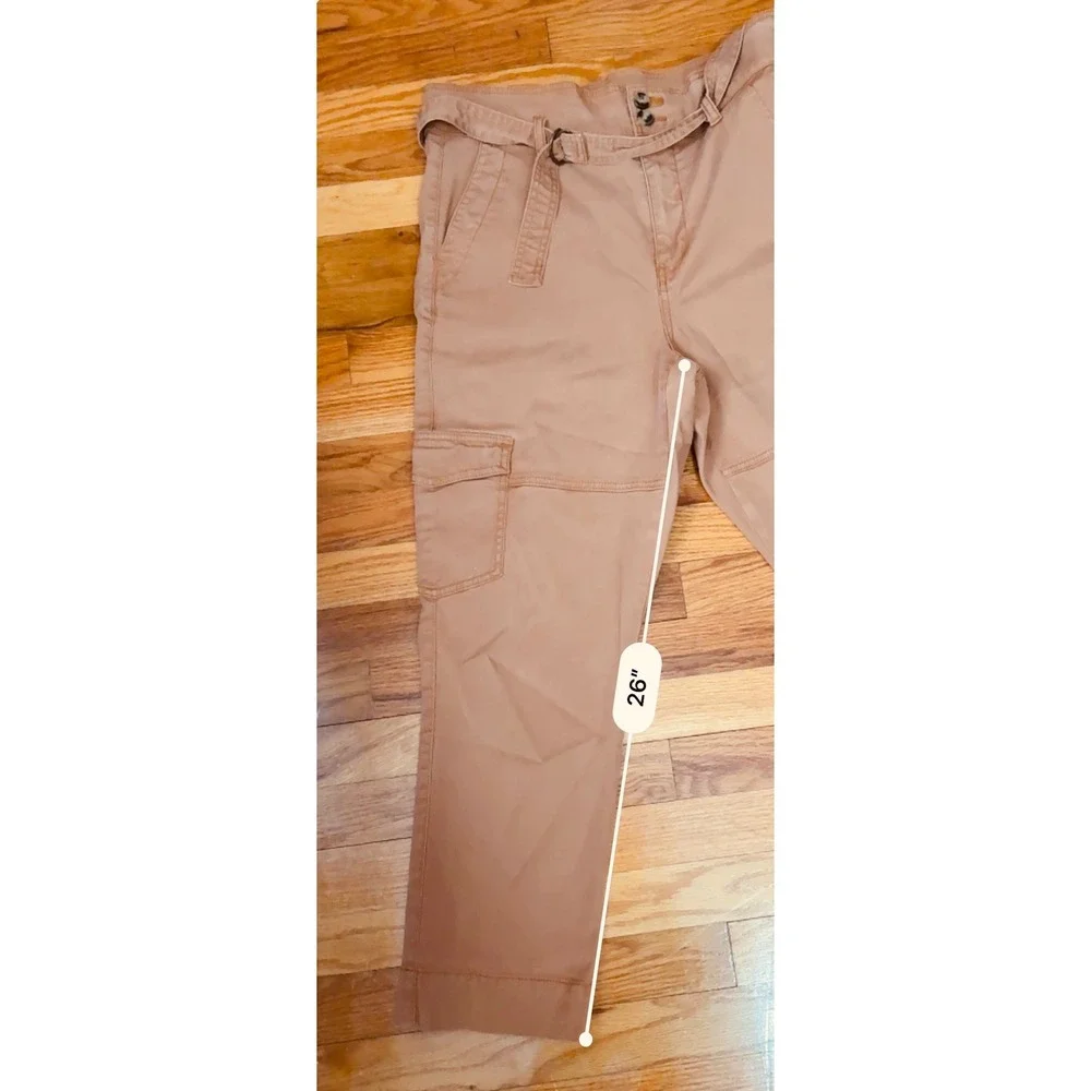 Cabi Womens Cargo Utility Cropped Pants 6 Belted Waist Fashion Modern Terracotta - Picture 8 of 11